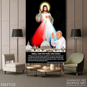 Tranh công giáo linh mục và đức chúa Giêsu treo tường