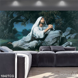 Tranh công giáo psd đức chúa Jesus cầu nguyện cho con dân