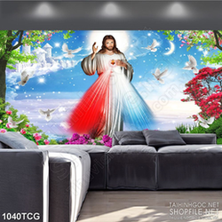 Tranh công giáo trái tim tràn đầy tình yêu thương của chúa