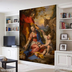 Tranh công giáo gia đình thánh gia đang nô đùa treo tường