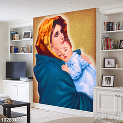 Tranh công giáo đức mẹ Maria ôm babby bé nhỏ trong lòng