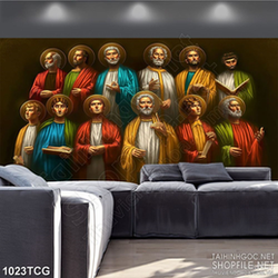Tranh công giáo các thánh tông đồ cùng hát thánh ca in uv