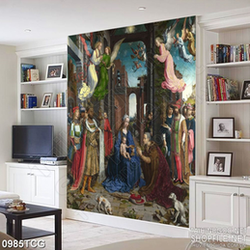 Tranh công giáo lễ rửa tội cho hài nhi bé nhỏ mới ra đời