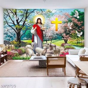 Tranh công giáo những chú cừu non bên tình yêu của chúa