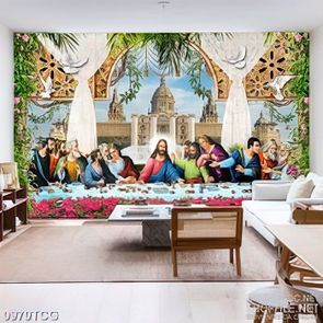 Tranh công giáo các thánh tông đồ tụ họp tại tiệc bàn ly psd