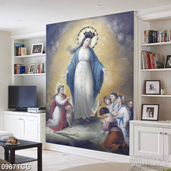 Tranh công giáo psd đức mẹ Maria ban phước cho con dân