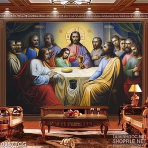 Tranh công giáo cuộc đàm thoại của những thánh đồ in uv