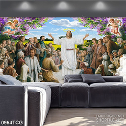 Tranh công giáo chúa ban phước lành cho mọi con dân