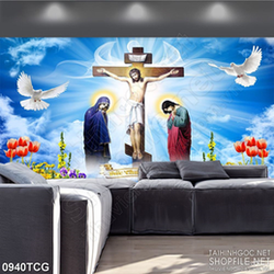 Tranh công giáo chúa Giêsu bị đóng đinh trên cây thánh giá