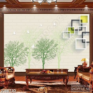 Tranh 3d treo tường đàn chim bồ câu bay trên cánh rừng
