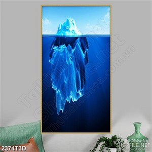 Tranh 3d dán tường phần chìm của tảng băng trôi giả ngọc