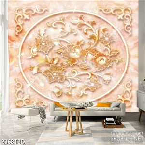 Tranh 3d treo tường bông hoa mẫu đơn khoe sắc giả ngọc