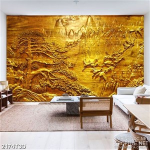 Tranh 3d nghệ thuật đàn cò bay bên cây thông gia dáp vàng