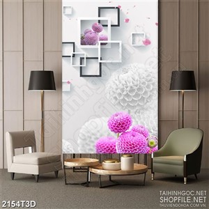 Tranh 3d nghệ thuật bông hoa tú cầu màu tím mộng mơ
