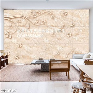 Tranh 3d nghệ thuật họa tiết những bông hoa điêu khắc gỗ