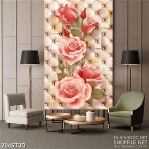 Tranh 3d nghệ thuật  bông hoa nhung cánh mỏng psd