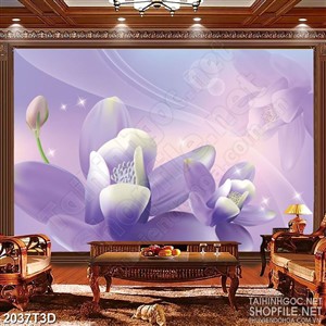 Tranh 3d nghệ thuật những bông hoa tỏa ánh lấp lánh