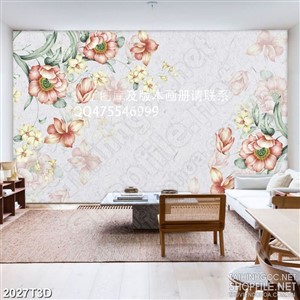 Tranh 3d trang trí những bông hoa màu hồng đượm buồn