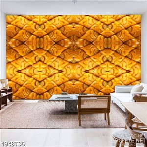 Tranh 3d  trang trí bức tường chạm khắc họa tiết giả ngọc