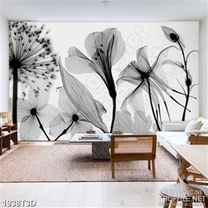 Tranh 3d nghệ thuật những bông bồ công anh màu đơn sắc