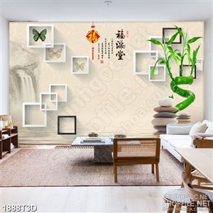 Tranh 3d treo tường cây sống đời trên mặt nước trong