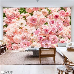 Tranh 3d nghệ thuật hoa hồng nhung xếp chồng lên nhau