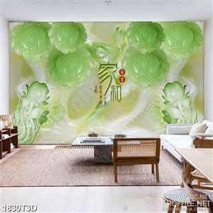 Tranh 3d dán tường những bông hoa sen giả ngọc bích