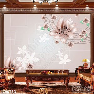 Tranh 3d treo tường những bông hoa phù du cánh mỏng