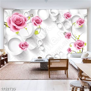 Tranh 3d treo tường những bông hoa hồng nhung psd