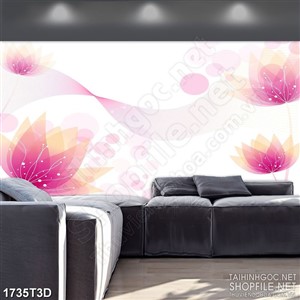 Tranh 3d  trang trí những bông hoa phù du cánh mỏng