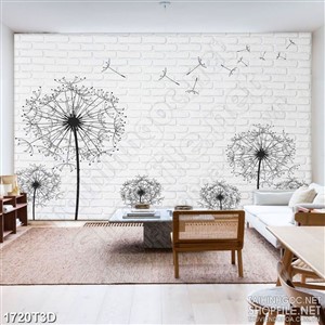 Tranh 3d treo tường gió thổi bay bông hoa bồ công anh