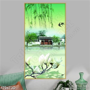 Tranh 3d treo tường đàn án bay lượn trên bầu trời xanh