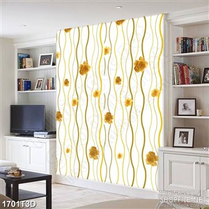 Tranh 3d nghệ thuật những bông hoa hồng vàng lấp lánh