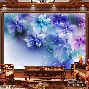 Tranh 3d nghệ thuật những bông hoa phù du phát sáng