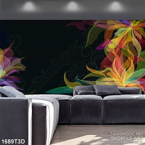 Tranh 3d nghệ thuật hoa cánh mỏng vươn cánh trong đêm