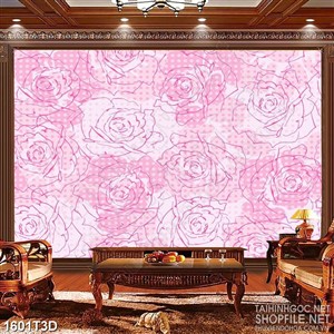 Tranh 3d nghệ thuật những bông hoa hồng vẽ cách điệu