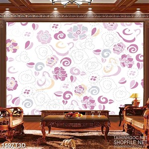 Tranh 3d nghệ thuật những bông hoa hồng vẽ đơn điệu