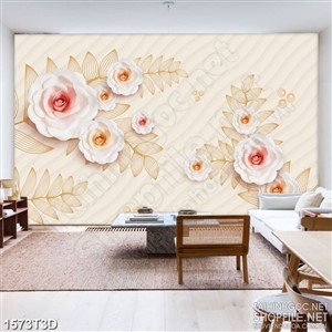 Tranh 3d nghệ thuật những bông hoa hồng giả ngọc