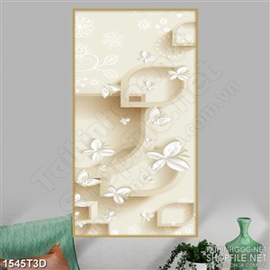 Tranh 3d nghệ thuật những chú bướm xinh màu trắng tinh