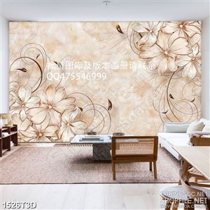 Tranh 3d dán tường những bông hoa đơn sắc giả ngọc