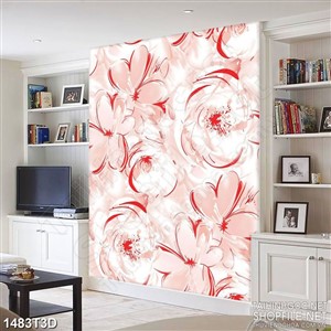 Tranh 3d  những bông hoa vẽ màu trang trí phòng khách