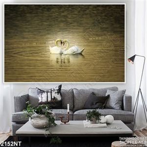 Tranh đôi thiên nga trên mặt hồ