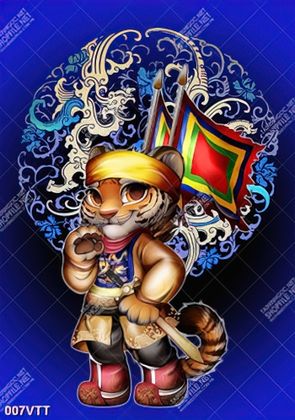 PSD Vector tranh xuân tết tướng quân hổ năm nhâm dần 2022