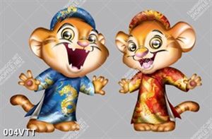 AI, EPS Vector tranh tết cặp hổ 2022