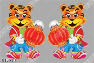 tranh cặp hổ cầm đèn lồng tểt năm nhâm dần 2022