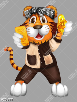 tranh trang trí chú hổ cầm vàng năm nhâm dần 2022