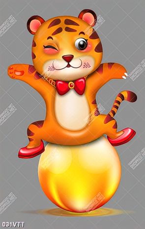 file vector tranh chú hổ ngồi trên quả cầu vàng nhâm dần 2022