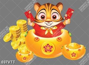 file tranh hổ tinh nghịch trên tiền vàng năm 2022