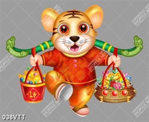 PSD gốc chất lượng cao hổ gánh vàng bạc đá quý 2022