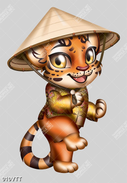 AI, EPS file vector hổ đội nón lá năm mới 2022